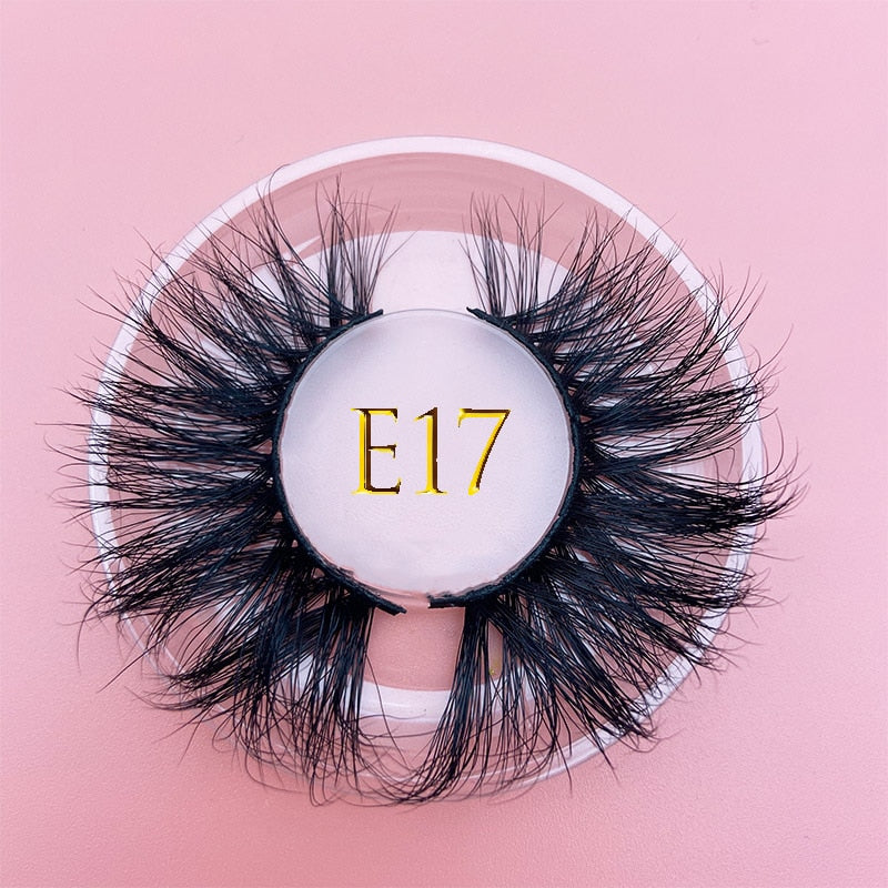 3D MIKIWI real mink lash 25mm E01 extra length and fluffy luxury mink eyelashes natural thick Eye lashes wispy makeup extension