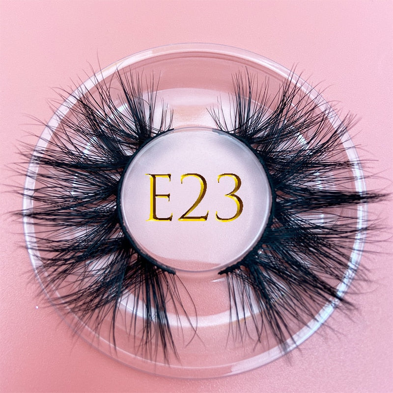 3D MIKIWI real mink lash 25mm E01 extra length and fluffy luxury mink eyelashes natural thick Eye lashes wispy makeup extension