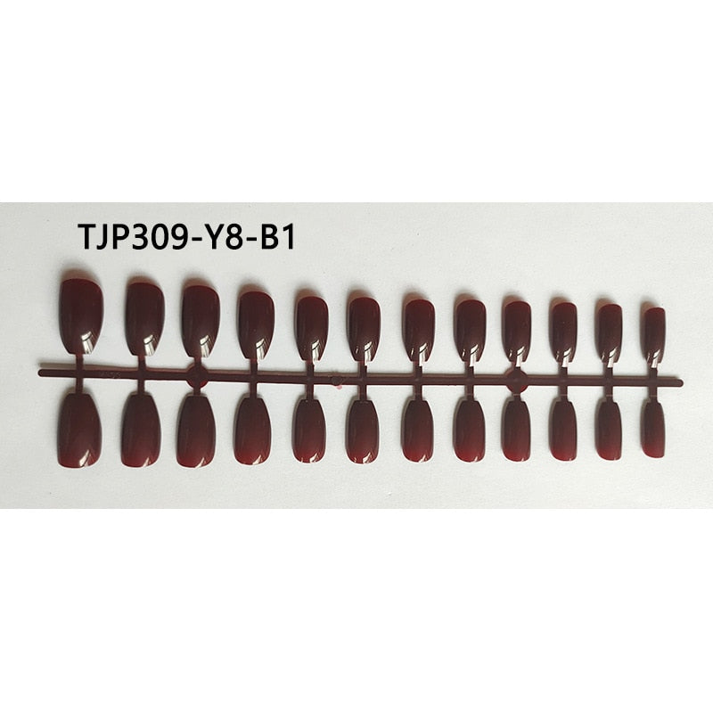 Matte False Nail Tips Solid Color Matte Super Long Coffin False Nail Ballet Press on Nails Tips for Artificial Fingernails
