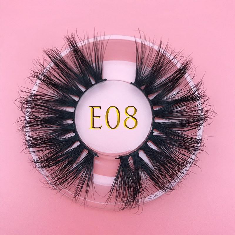 3D MIKIWI real mink lash 25mm E01 extra length and fluffy luxury mink eyelashes natural thick Eye lashes wispy makeup extension