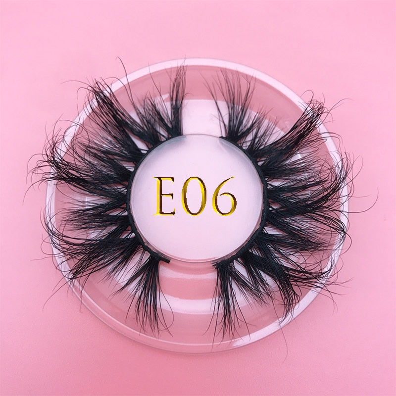 3D MIKIWI real mink lash 25mm E01 extra length and fluffy luxury mink eyelashes natural thick Eye lashes wispy makeup extension