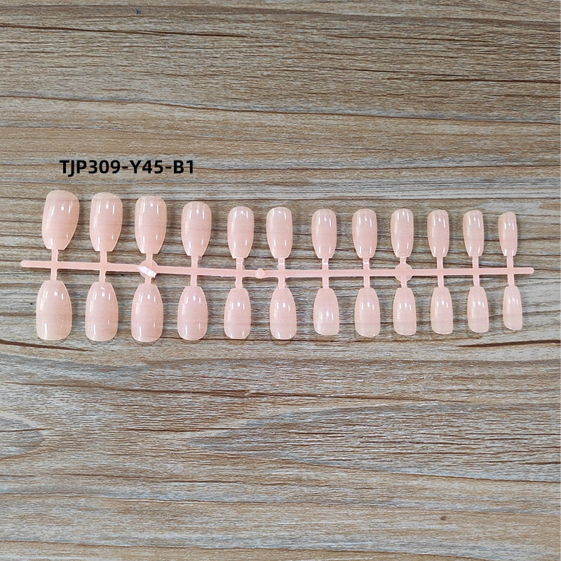 Matte False Nail Tips Solid Color Matte Super Long Coffin False Nail Ballet Press on Nails Tips for Artificial Fingernails