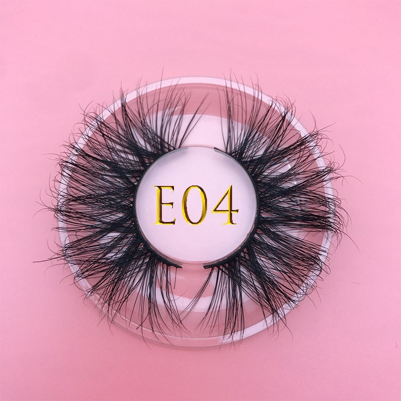 3D MIKIWI real mink lash 25mm E01 extra length and fluffy luxury mink eyelashes natural thick Eye lashes wispy makeup extension