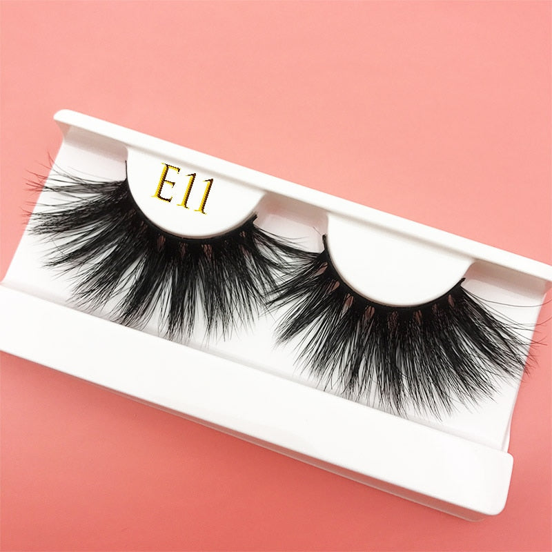 3D MIKIWI real mink lash 25mm E01 extra length and fluffy luxury mink eyelashes natural thick Eye lashes wispy makeup extension