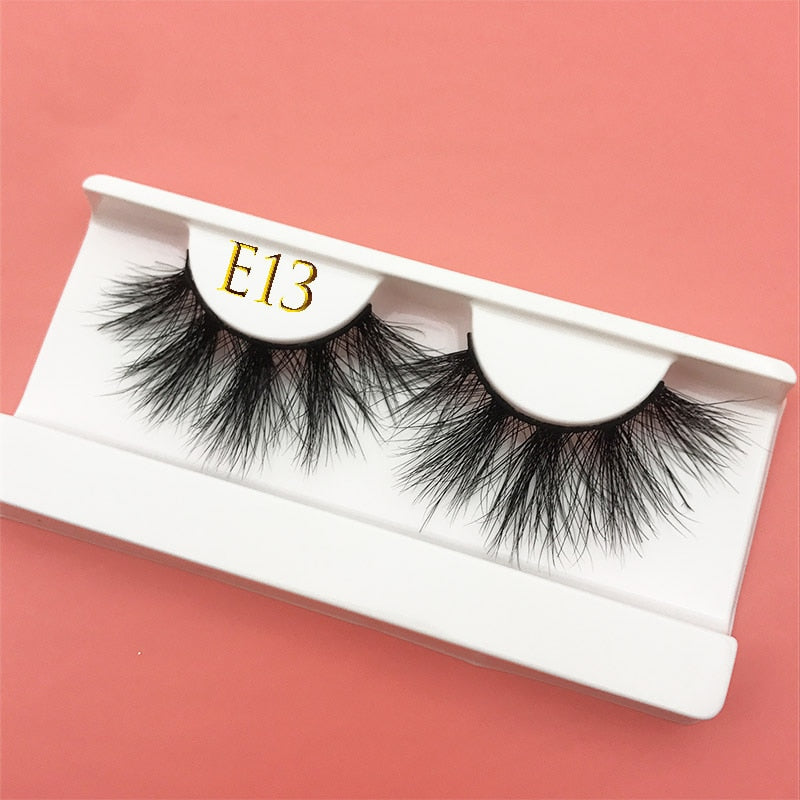 3D MIKIWI real mink lash 25mm E01 extra length and fluffy luxury mink eyelashes natural thick Eye lashes wispy makeup extension