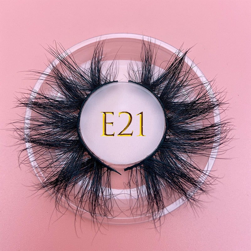 3D MIKIWI real mink lash 25mm E01 extra length and fluffy luxury mink eyelashes natural thick Eye lashes wispy makeup extension