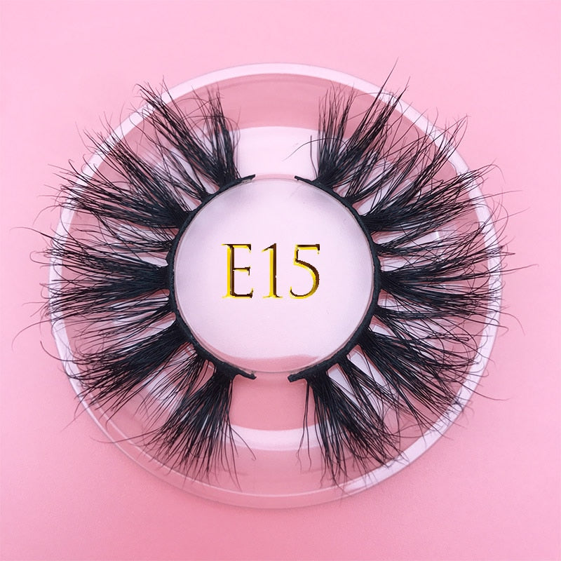 3D MIKIWI real mink lash 25mm E01 extra length and fluffy luxury mink eyelashes natural thick Eye lashes wispy makeup extension