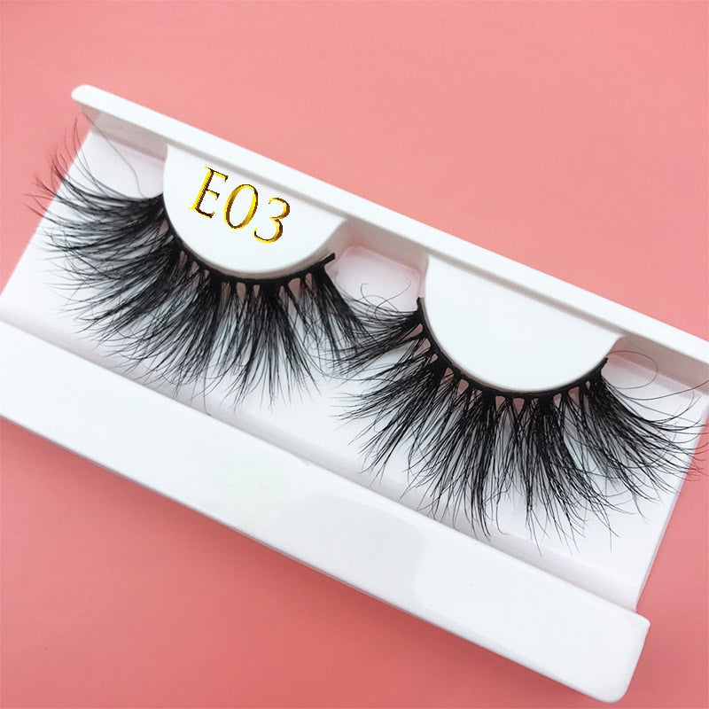 3D MIKIWI real mink lash 25mm E01 extra length and fluffy luxury mink eyelashes natural thick Eye lashes wispy makeup extension