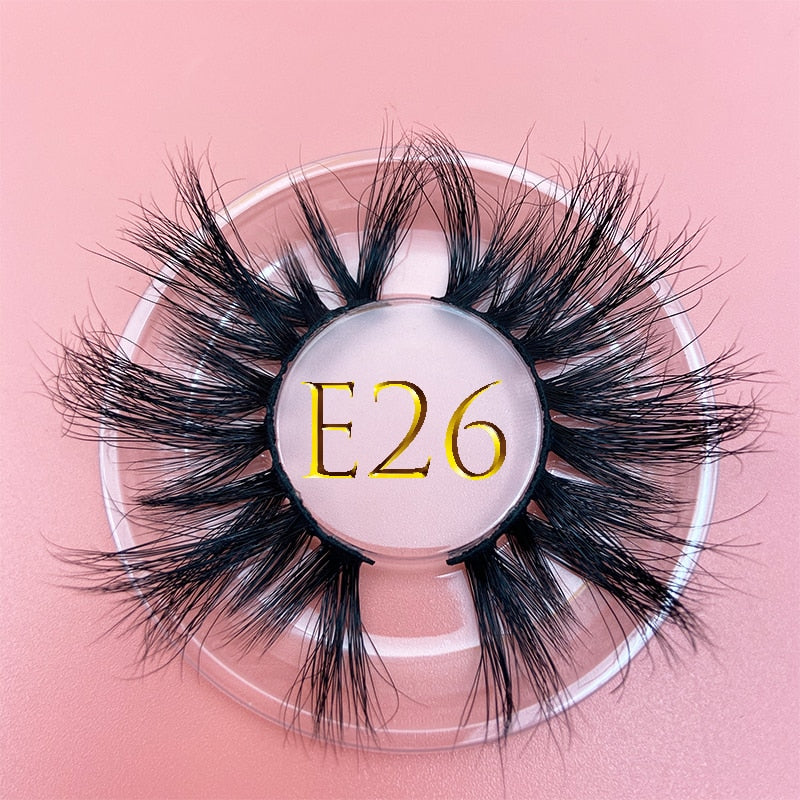 3D MIKIWI real mink lash 25mm E01 extra length and fluffy luxury mink eyelashes natural thick Eye lashes wispy makeup extension