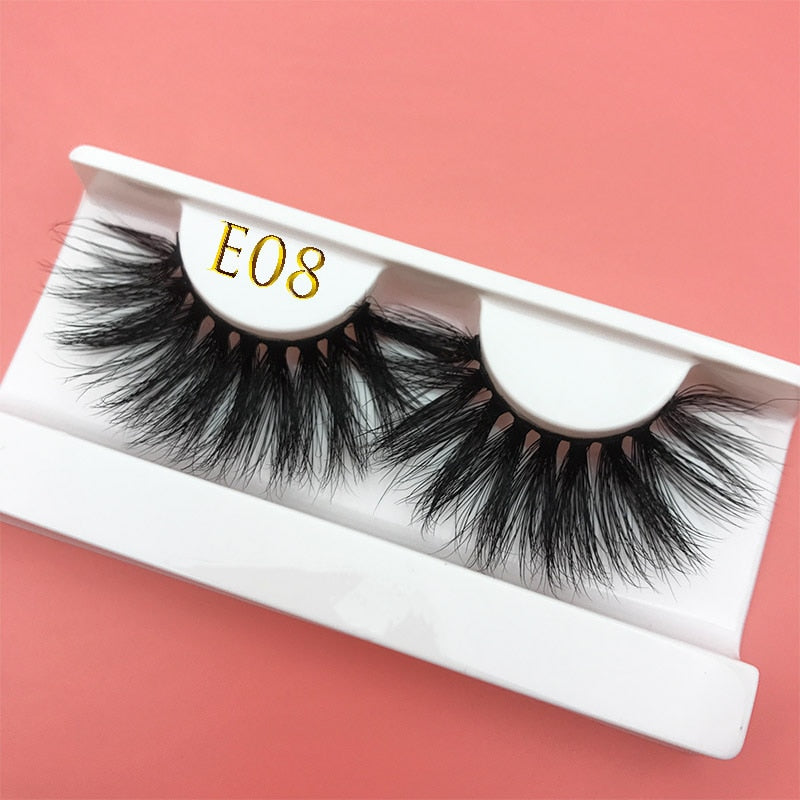 3D MIKIWI real mink lash 25mm E01 extra length and fluffy luxury mink eyelashes natural thick Eye lashes wispy makeup extension