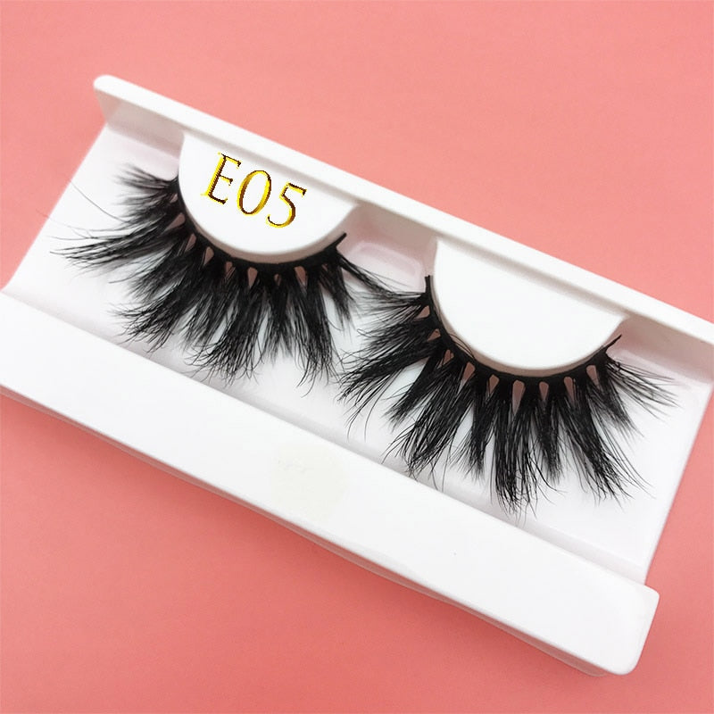 3D MIKIWI real mink lash 25mm E01 extra length and fluffy luxury mink eyelashes natural thick Eye lashes wispy makeup extension