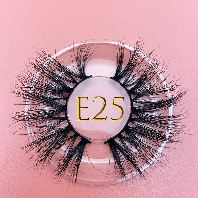 3D MIKIWI real mink lash 25mm E01 extra length and fluffy luxury mink eyelashes natural thick Eye lashes wispy makeup extension