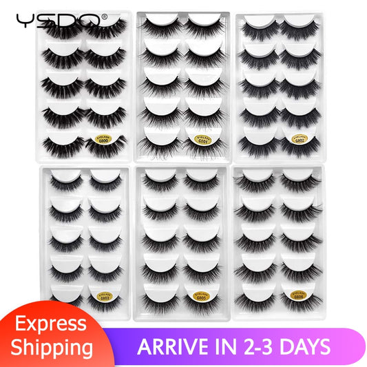 YSDO Lashes 5 pairs eyelashes natural false lashes mink eyelashes 3d mink hair lashes eyelash extension long eyelashes cilios G8