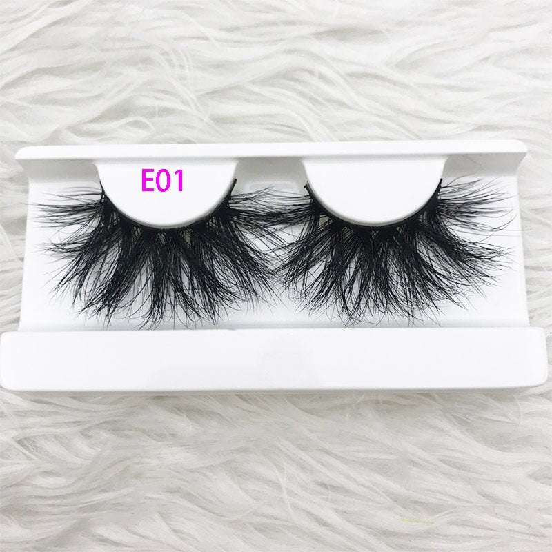 3D MIKIWI real mink lash 25mm E01 extra length and fluffy luxury mink eyelashes natural thick Eye lashes wispy makeup extension