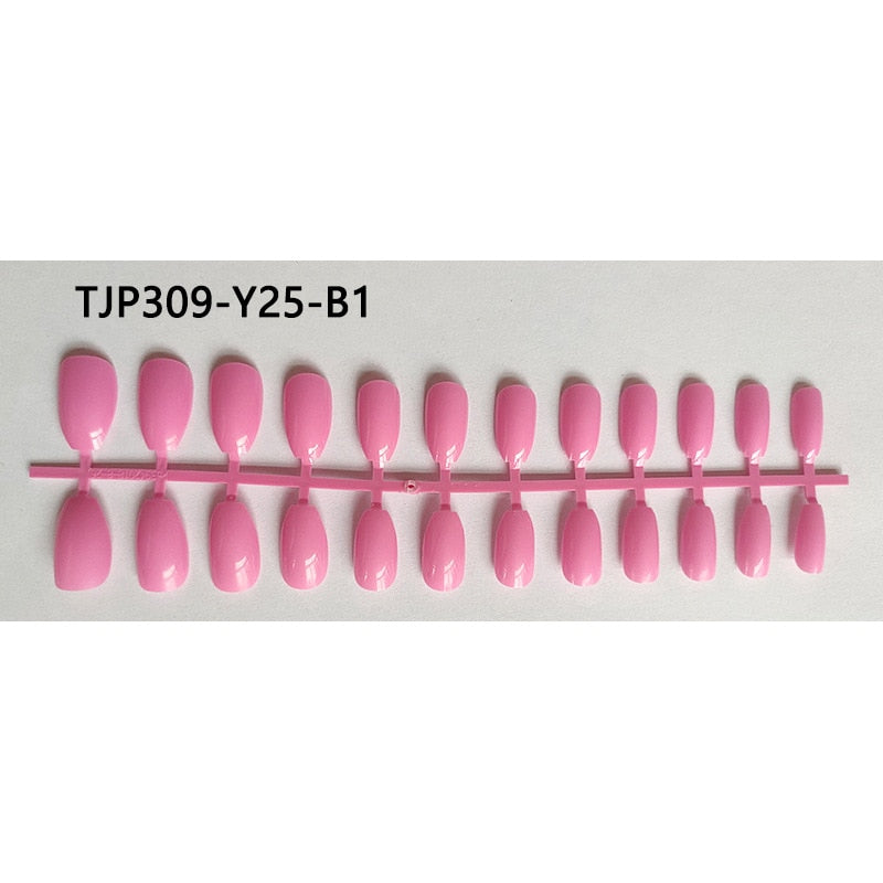 Matte False Nail Tips Solid Color Matte Super Long Coffin False Nail Ballet Press on Nails Tips for Artificial Fingernails