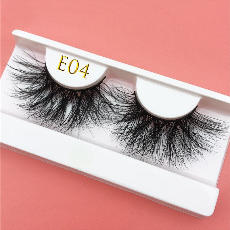 3D MIKIWI real mink lash 25mm E01 extra length and fluffy luxury mink eyelashes natural thick Eye lashes wispy makeup extension