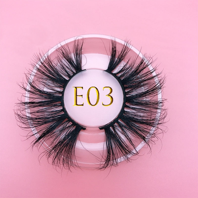 3D MIKIWI real mink lash 25mm E01 extra length and fluffy luxury mink eyelashes natural thick Eye lashes wispy makeup extension