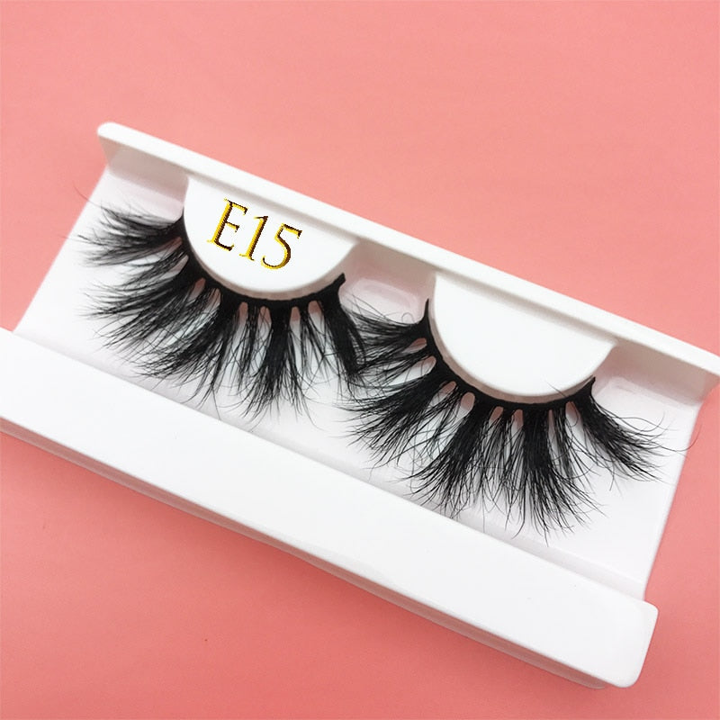 3D MIKIWI real mink lash 25mm E01 extra length and fluffy luxury mink eyelashes natural thick Eye lashes wispy makeup extension