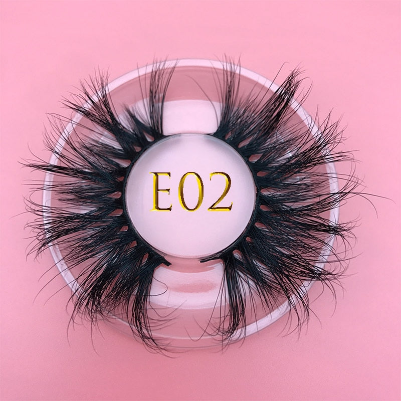 3D MIKIWI real mink lash 25mm E01 extra length and fluffy luxury mink eyelashes natural thick Eye lashes wispy makeup extension