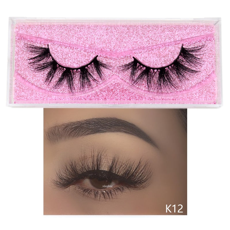 Visofree Mink Lashes 3D Mink Eyelashes 100% Cruelty free Lashes Handmade Reusable Natural Eyelashes Popular False Lashes Makeup