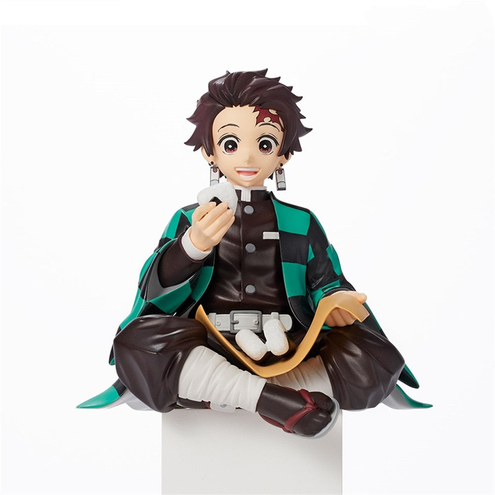 Anime Demon Slayer Kamado Tanjirou Eat Rice Balls PVC Action Figure Premium Chokonose Figure