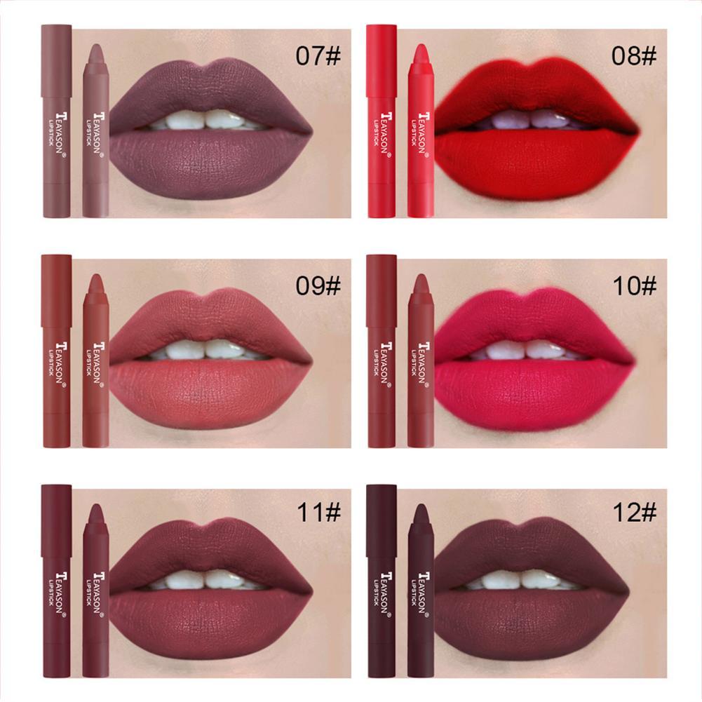 12 Colors Velvet Matte Lipsticks Waterproof Long Lasting Nude Stick Sexy Red Pink Velvet Nude Lipsticks Women Cosmetics Batom