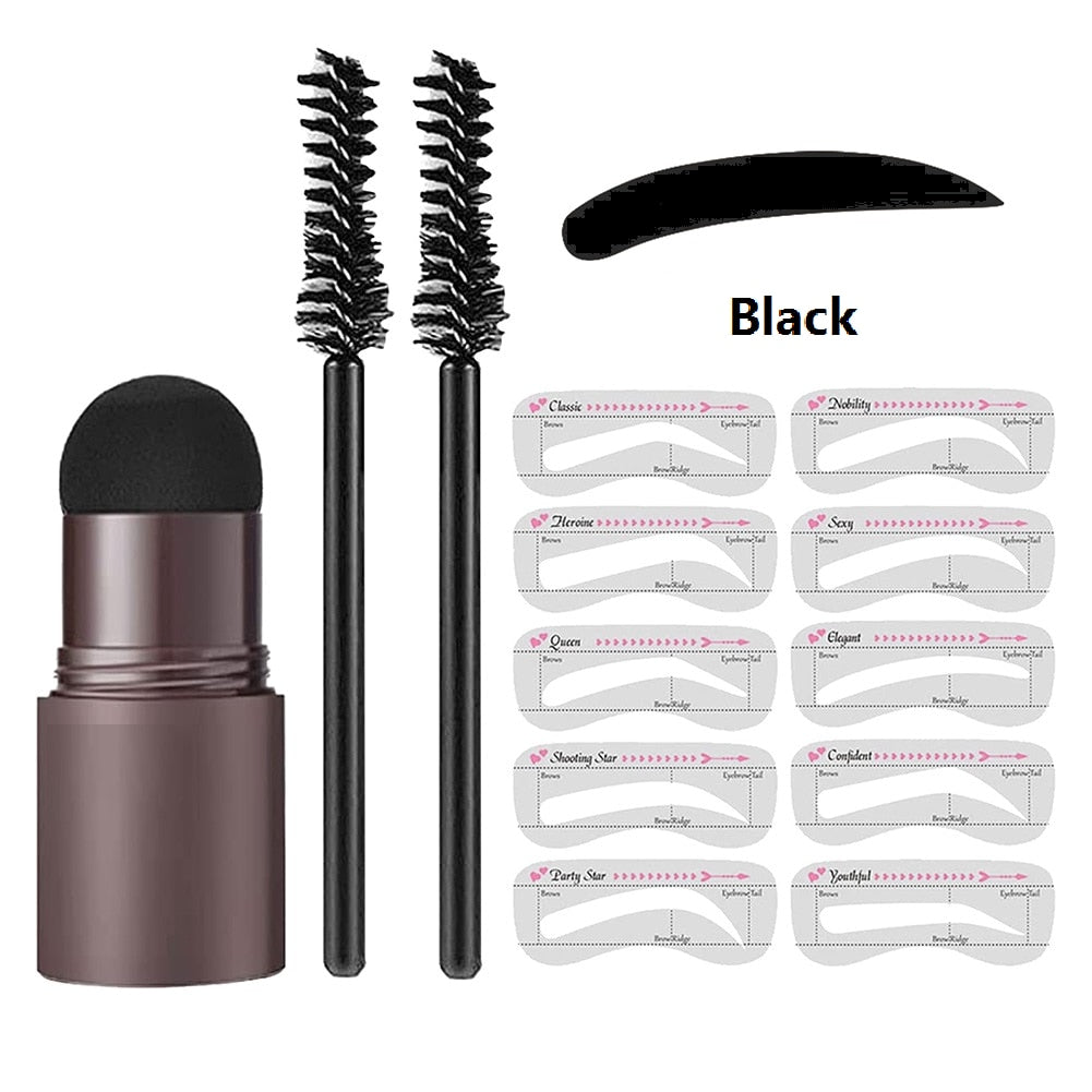 2023 One Step Eyebrow Stamp Shaping Kit Set Pen Women Make Up Natural Hair Line Enhance Waterproof Stencil Eye Brow Tattoo Tint