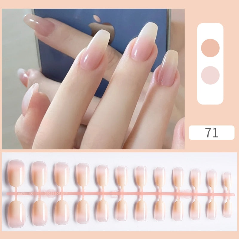 Matte False Nail Tips Solid Color Matte Super Long Coffin False Nail Ballet Press on Nails Tips for Artificial Fingernails
