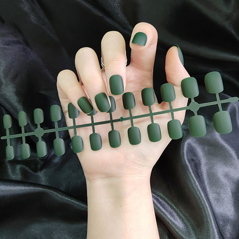 Matte False Nail Tips Solid Color Matte Super Long Coffin False Nail Ballet Press on Nails Tips for Artificial Fingernails