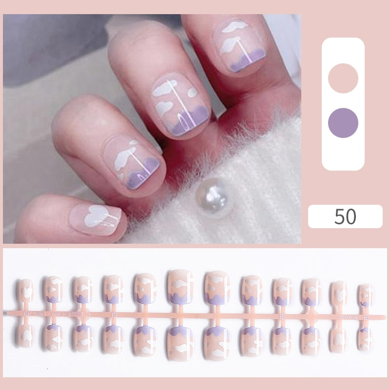 Matte False Nail Tips Solid Color Matte Super Long Coffin False Nail Ballet Press on Nails Tips for Artificial Fingernails