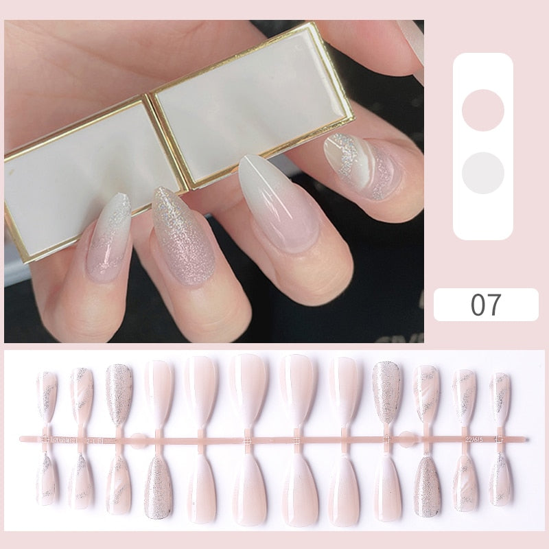 Matte False Nail Tips Solid Color Matte Super Long Coffin False Nail Ballet Press on Nails Tips for Artificial Fingernails