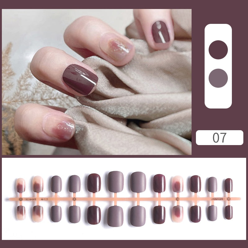 Matte False Nail Tips Solid Color Matte Super Long Coffin False Nail Ballet Press on Nails Tips for Artificial Fingernails