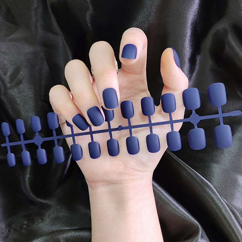 Matte False Nail Tips Solid Color Matte Super Long Coffin False Nail Ballet Press on Nails Tips for Artificial Fingernails