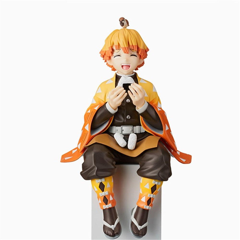 Anime Demon Slayer Kamado Tanjirou Eat Rice Balls PVC Action Figure Premium Chokonose Figure