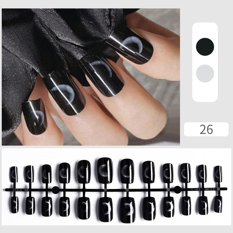 Matte False Nail Tips Solid Color Matte Super Long Coffin False Nail Ballet Press on Nails Tips for Artificial Fingernails